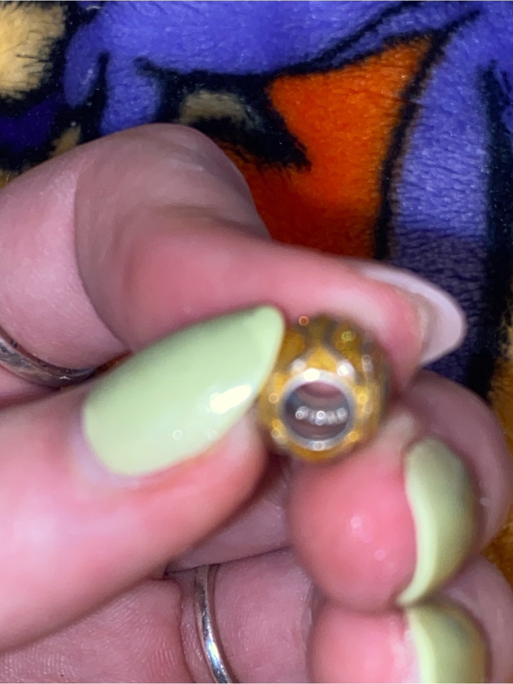 silver with yellow enamel pandora charm - Picture 2 of 5
